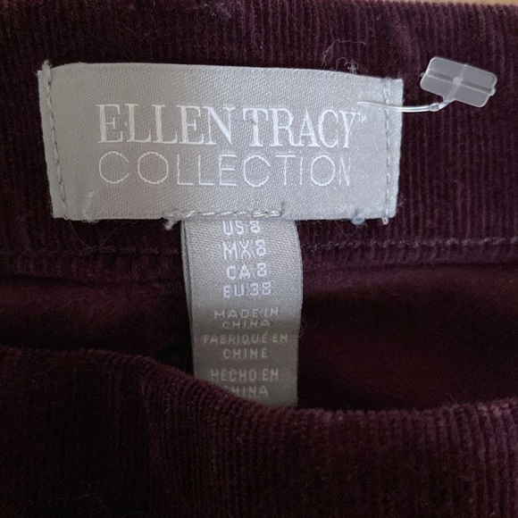 Ellen Tracy corduroy jeans. Plum color . Size 8 . Plum. - Picture 2 of 4
